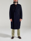 Navy Blue 6 Button Wool Double Breasted Coat