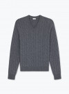 Grey V-Neck Pullover