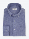 Shirt Linen Plain Blue
