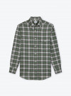 Green Blue Check Pattern Flannel Shirt