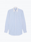 Shirt Poplin Stripes Blue White Collar