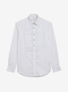 White Poplin Shirt Pleated Front 