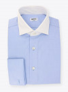 Shirt End on End Plain Blue