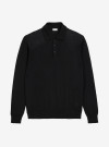 Black merino polo shirt