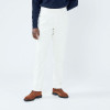 White moleskin chino with pleats