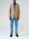Brown Wool and Linen Jacket Red Check