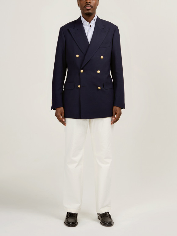 Navy Fresco Double Breasted Blazer