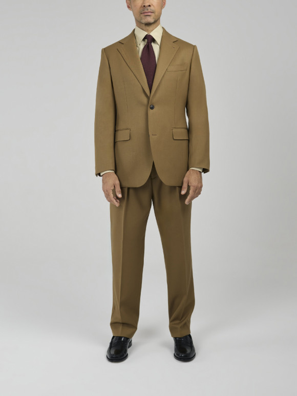 Beige Cavalry Twill Suit