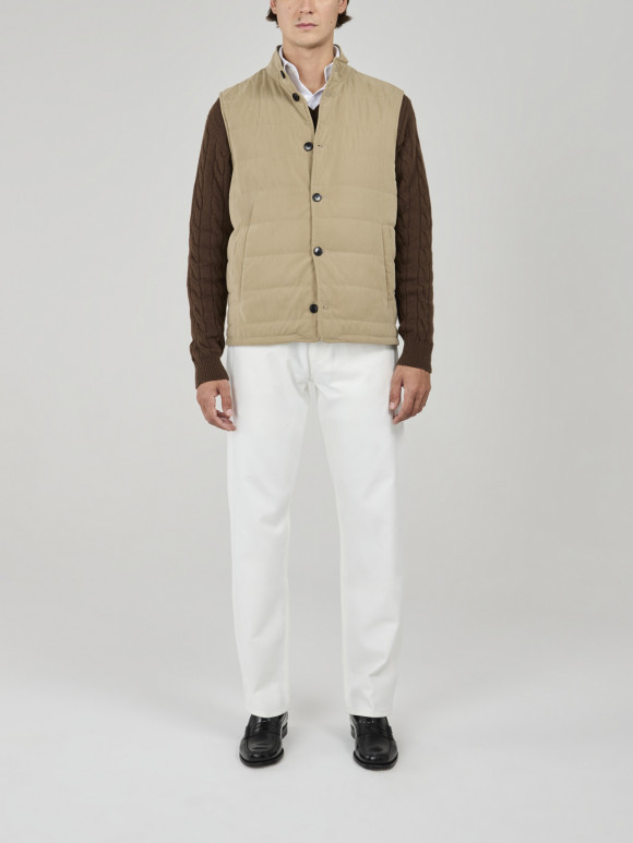 Beige Sleeveless Vest