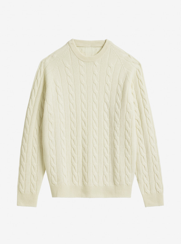 Ecru Round Neck Pullover