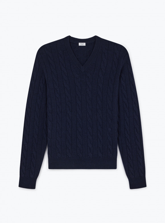 Navy V-Neck Pullover
