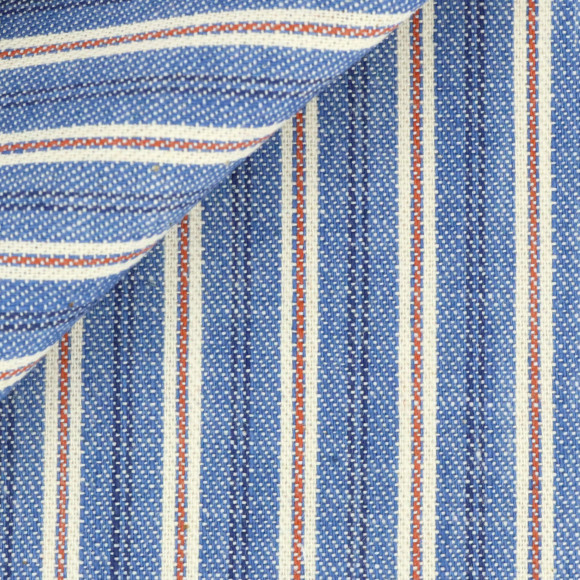 Denim Blue Red Stripes