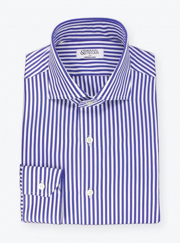 Shirt Poplin Stripes Blue