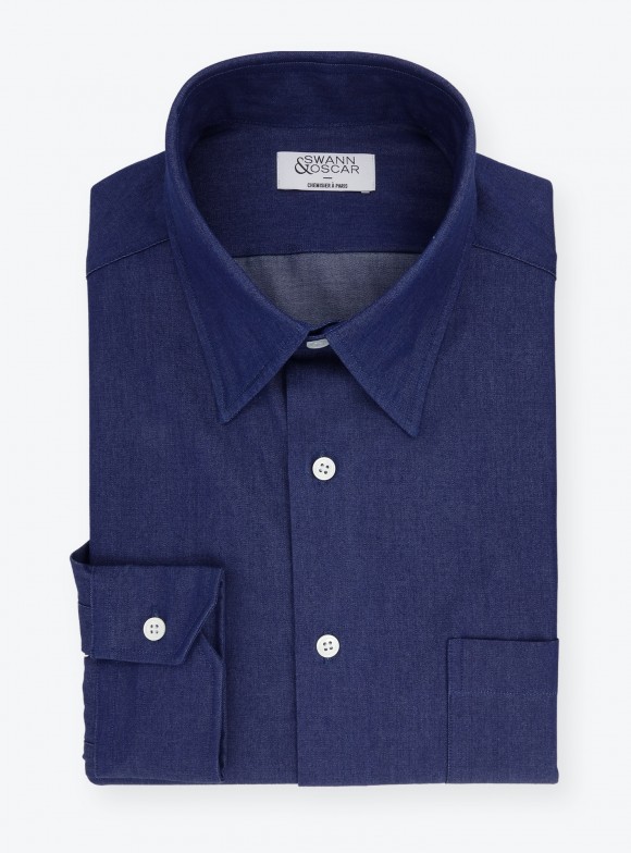 Shirt Twill Plain Blue