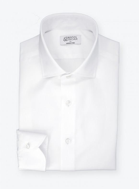 Twill Shirt Plain White (easy care)