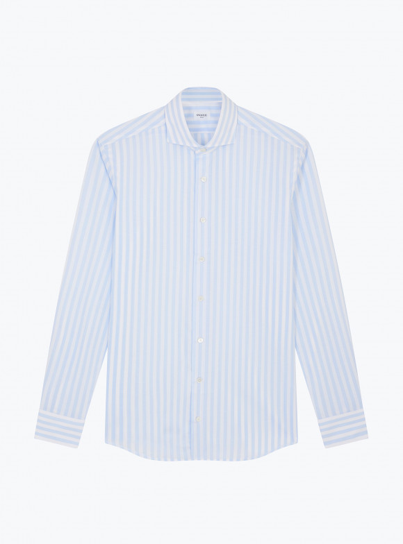 Shirt Poplin Stripes Blue