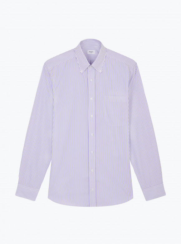 Shirt Poplin Stripes Purple