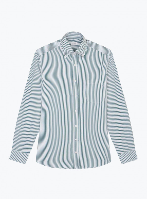 Shirt Poplin Stripes Green