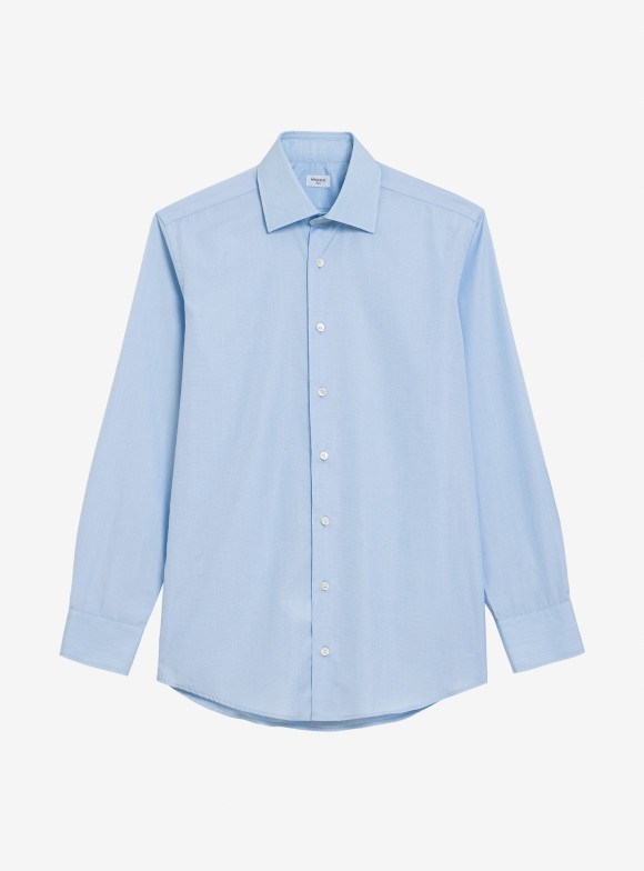 Shirt End on End Plain Blue