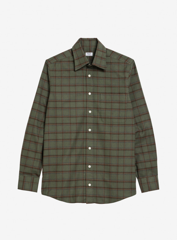Shirt Twill Check Pattern Green