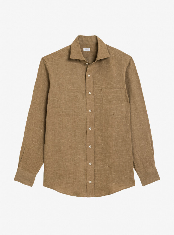 Shirt Linen Plain Beige