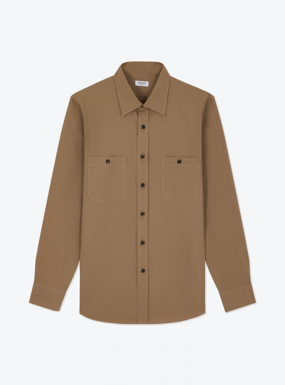 Plain Brown Dobby Shirt 