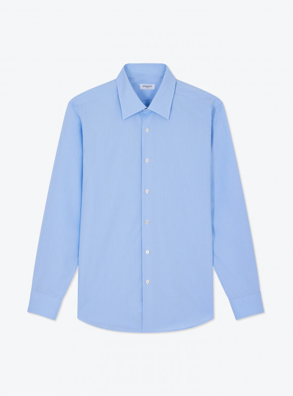 Shirt Poplin Plain Blue
