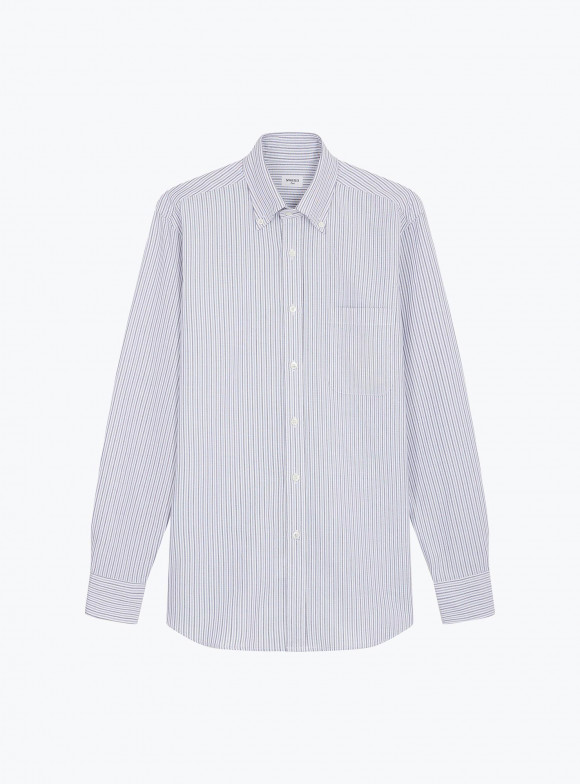 Blue Striped Oxford Shirt