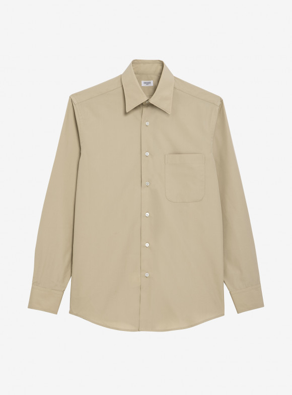 Shirt Poplin Plain Beige