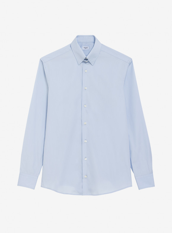 Shirt Poplin Plain Blue