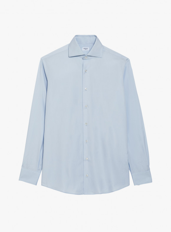 Shirt Poplin Plain Blue
