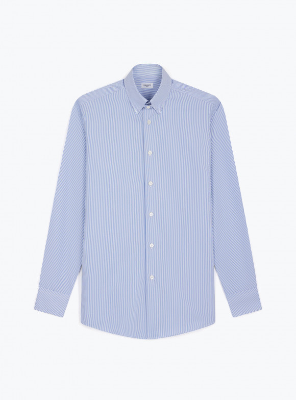 Shirt Poplin Stripes Blue