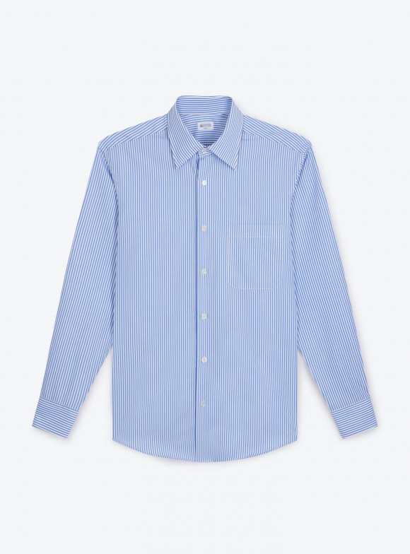 Blue Stripes Poplin Shirt