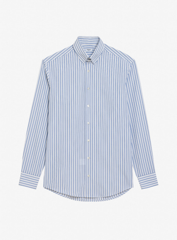 Shirt Poplin Stripes Blue