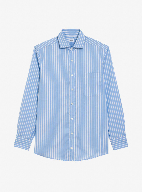 Shirt Linen Stripes Blue