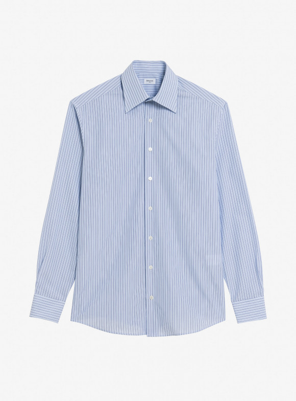 Shirt Poplin Stripes Blue