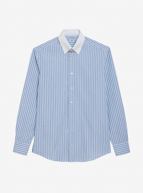 Shirt Poplin Stripes Blue