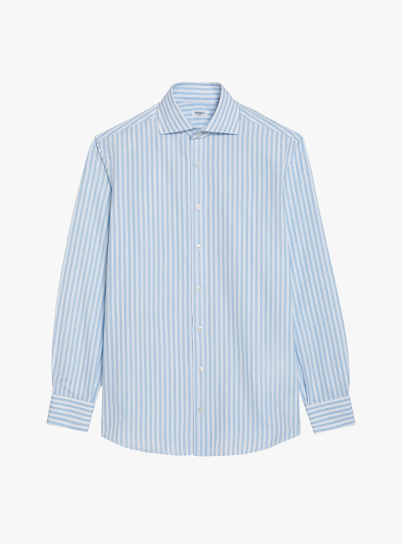 Shirt Poplin Stripes Blue