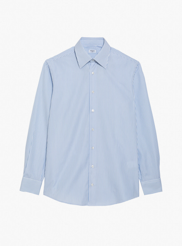 Shirt Poplin Stripes Blue