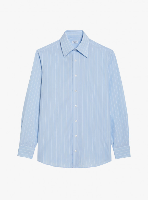 Shirt Poplin Stripes Blue
