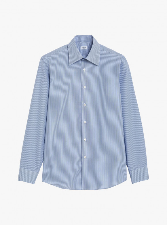 Blue Striped Poplin Shirt