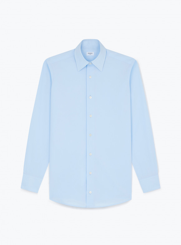 Shirt Poplin Plain Blue