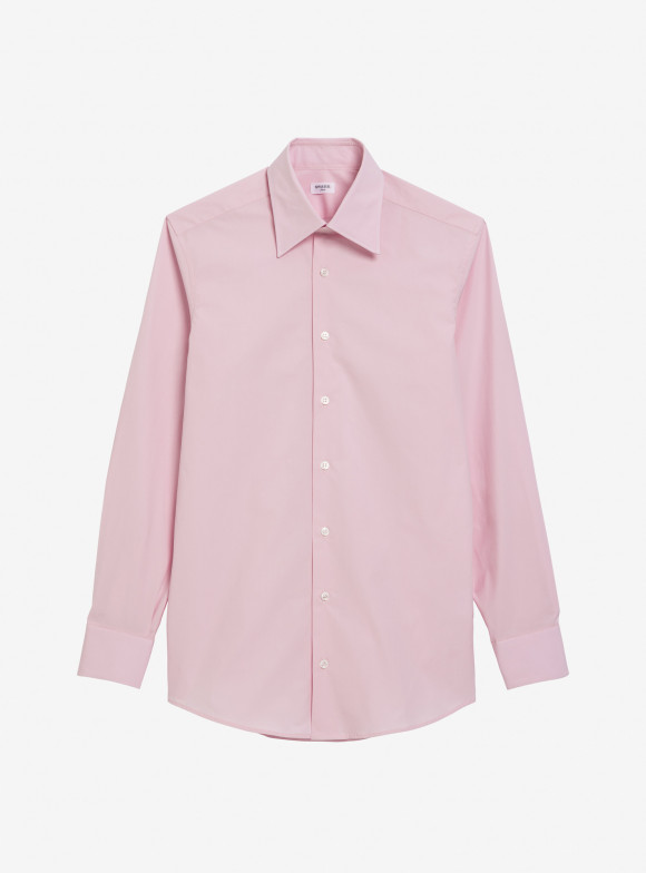 Shirt Poplin Plain Pink Mauve