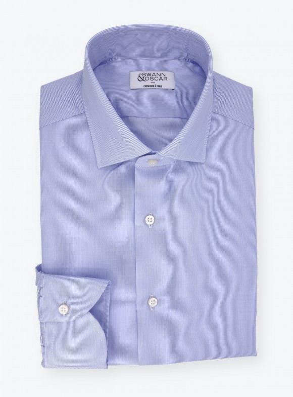 Twill Shirt Blue Stripes (easy care)