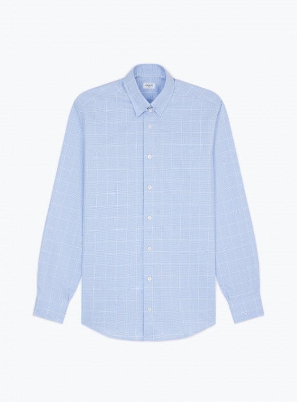 Shirt Twill Check Pattern Blue