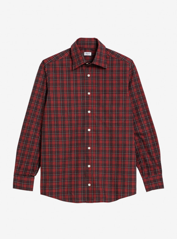 Shirt Twill Check Pattern Black Red