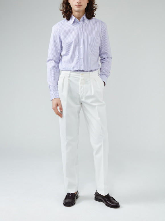 White Chino with pleats
