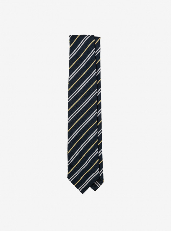 Silver and Navy Regimental Tie