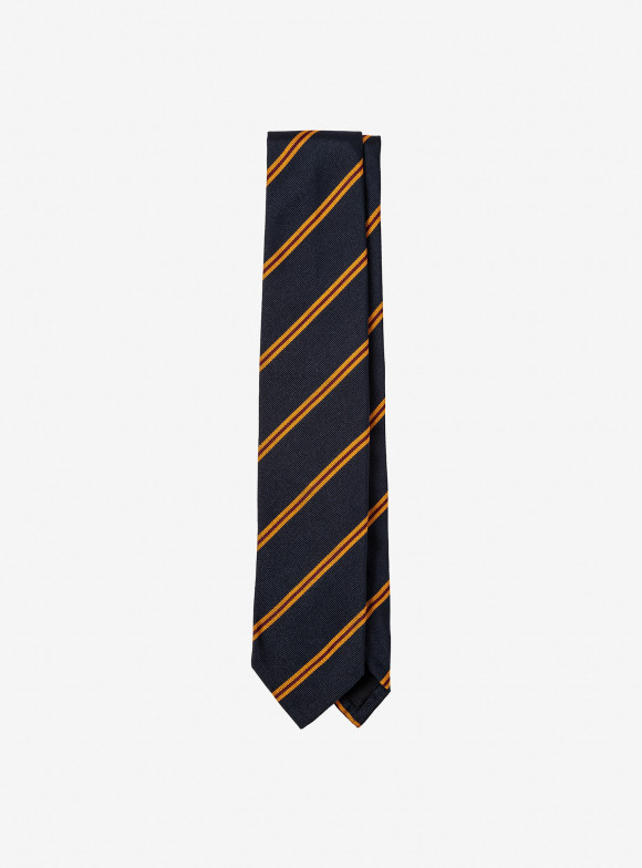 Gold and Navy Regimental Tie