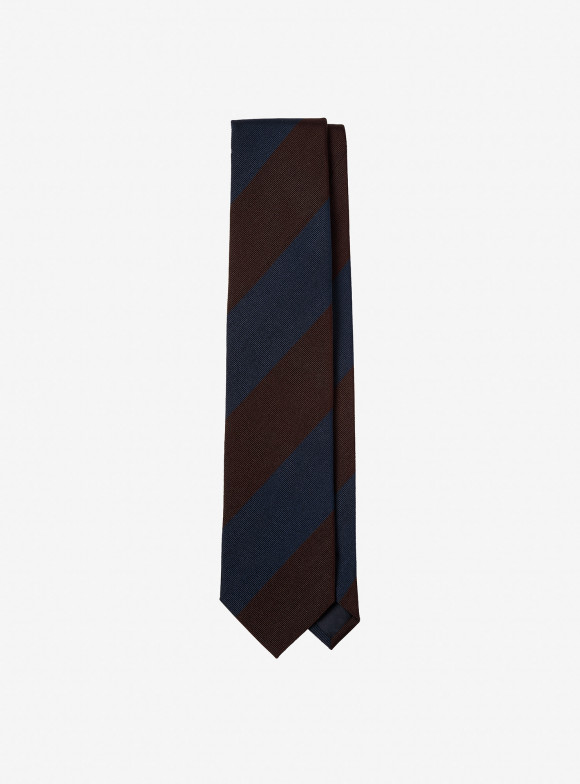 Brown and Navy Regimental Tie